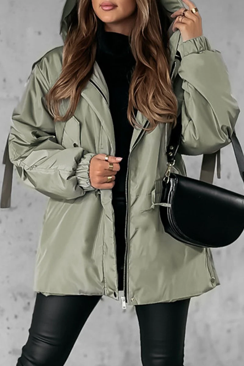 Women's Autumn and Winter Hooded Long Sleeve Casual Coat