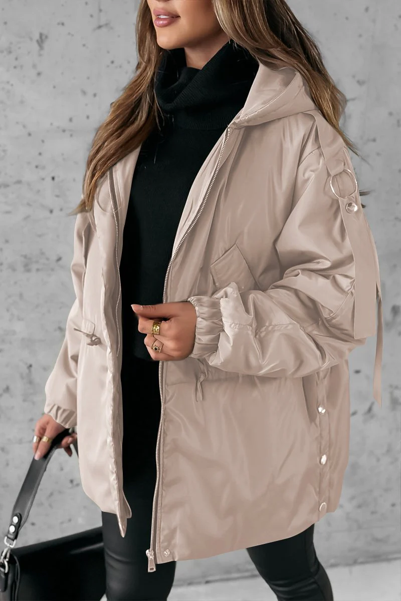 Women's Autumn and Winter Hooded Long Sleeve Casual Coat