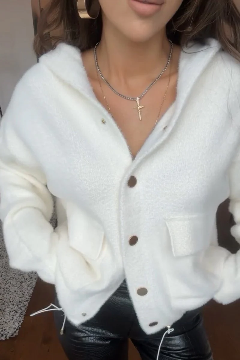 Women's Casual Hooded Single-breasted Jacket