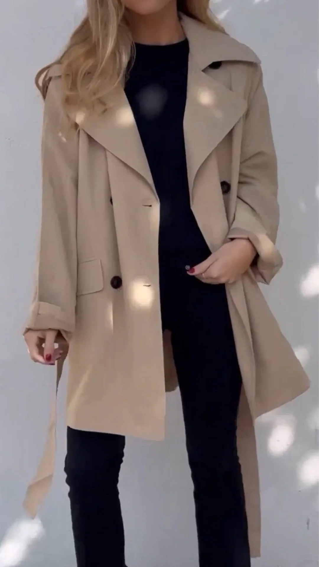 Women's Casual Solid Color Lapel Coat