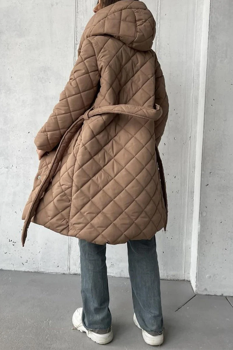 Women's Casual Hooded Mid-length Coat