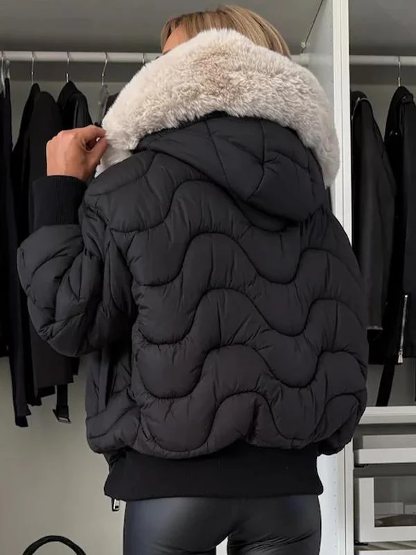 Women's Hooded Long Sleeve Fur Hat Casual Coat